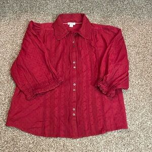 Sundance Button Down 3/4 Sleeve Blouse